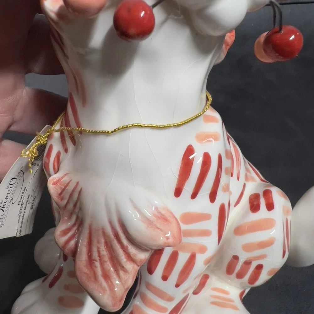 2004‎ Whimsiclay Cat By Amy Lacombe #86166 MAMBO Coral Orange Stripes
